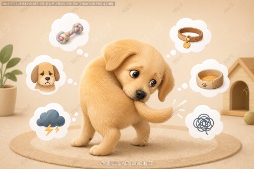 강아지가 꼬리를 물어요, 왜 그럴까? 🐕