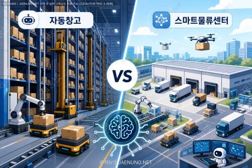 🏭 자동창고 vs 스마트물류센터 — AI 제어 구조가 만들어내는 결정적 차이