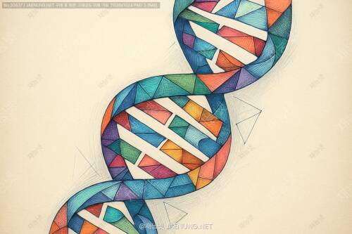 🧬 DNA 이중나선의 예술: 유전자 구조를 시각적 벡터 조각으로