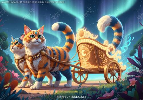 🐱 프레이야의 고양이들: 북유럽 신화 속 신비로운 트레이굴 고양이 두 마리가 끄는 전차 이야기 ✨