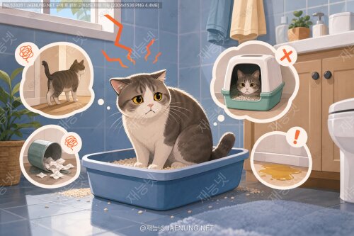 화장실 문제로 보는 고양이 스트레스 신호