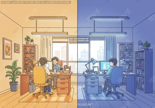 💡 오피스 내 조명 색온도 완전정복 — 따뜻한 조명 vs 차가운 조명, 당신의 사무실은 어떤 빛을 선택해야 할까? ☀️