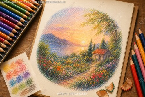 🎨 색연필 질감을 디지털로 구현한 따뜻한 인물화 🖌️