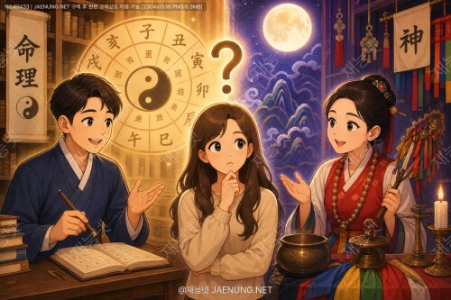 🔮 명리 상담사와 무속인의 명리 해석은 왜 이렇게 다를까? — 같은 사주, 전혀 다른 답이 나오는 진짜 이유