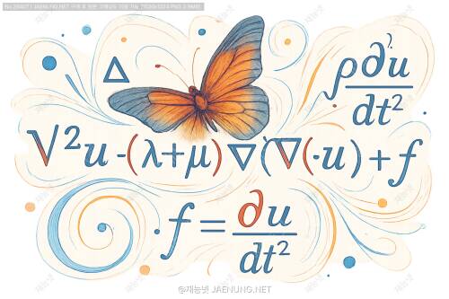 나비에의 변형 방정식: 유체역학의 마법 공식 ∇²u + (λ+μ)∇(∇·u) + f = ρ∂²u/∂t²