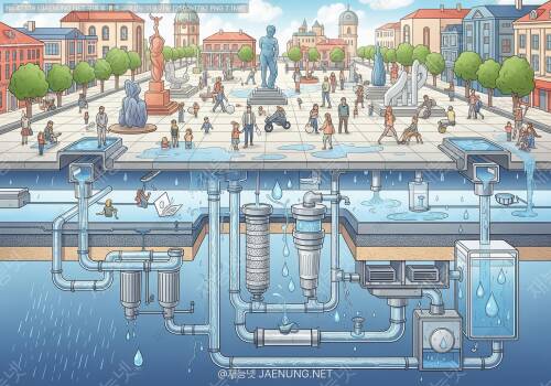 광장 바닥 배수 시스템 설계 완전 정복— 물이 고이지 않는 광장, 어떻게 만드는 걸까? 🌧️