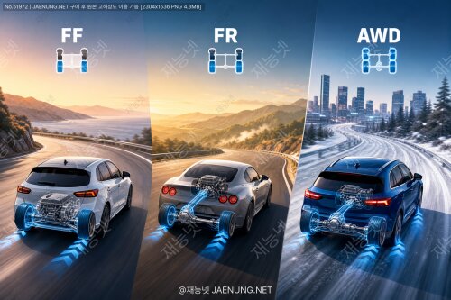 🚗 FF, FR, AWD — 구동방식이 주행감각을 어떻게 바꾸는가