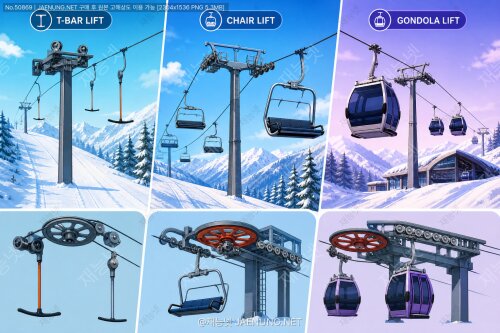 🚡 스키장 리프트 시스템 — T-bar·체어리프트·곤돌라의 구조와 작동 원리