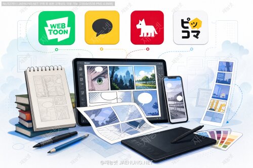 🎨 웹툰 플랫폼별 특성과 최적화 전략 — 네이버·카카오·레진·픽코마까지 읽히는 연출 설계법