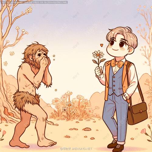🌺 향기 나는 꽃을 처음 발견한 원시인의 반응은?