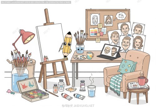 🎨 캐리커쳐 작가의 작업 환경과 스튜디오 구성 완벽 가이드