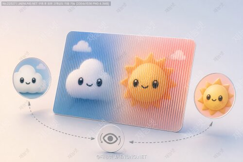 판옵티콘 렌즈 효과 명함: 움직임에 따라 변하는 이미지