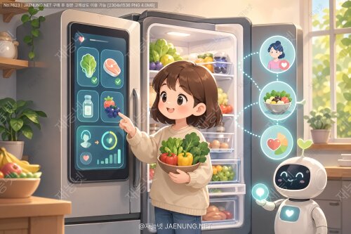 개인화된 영양 관리를 위한 스마트 냉장고 UI 디자인 🍎🥕🍗