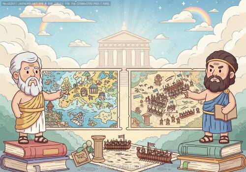 📚 헤로도토스 VS 투키디데스: 역사학의 아버지들이 보여준 두 가지 역사 쓰기의 세계 ⚔️