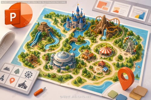 파워포인트로 만드는 가상 테마파크 지도와 가이드 🎢🗺️