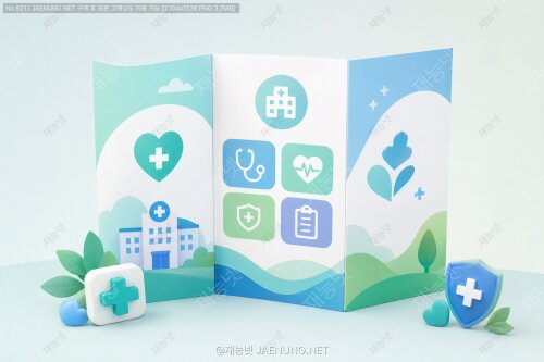 병원 안내 리플렛: 신뢰감을 주는 컬러 및 레이아웃 🏥