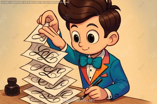 켈리그라피 작품의 시각적 계층 구조 만들기 🖌️✨