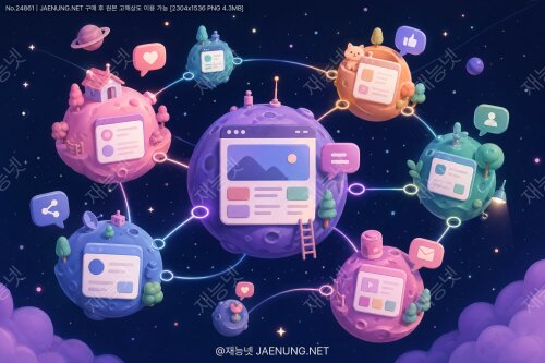 멀티버스 콘셉트의 상호연결 가능한 블로그 네트워크 디자인