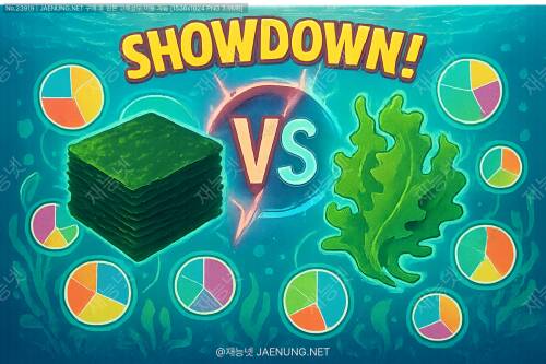 바다의 선물 대결! 🌊 김 vs 파래 영양성분 완전 비교 분석