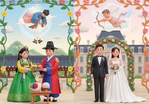 🎎 한국 혼례 VS 서양 결혼식: 혼인의례의 종교적 의미와 신화적 뿌리 💒