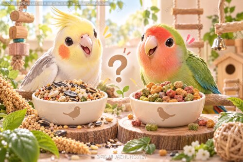 🦜 앵무새 씨앗 사료 vs 펠렛 사료, 진짜 장단점 대해부
