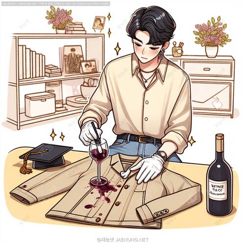 🍷 와인 얼룩과의 한판 승부! 옷 구하기 대작전 🧵