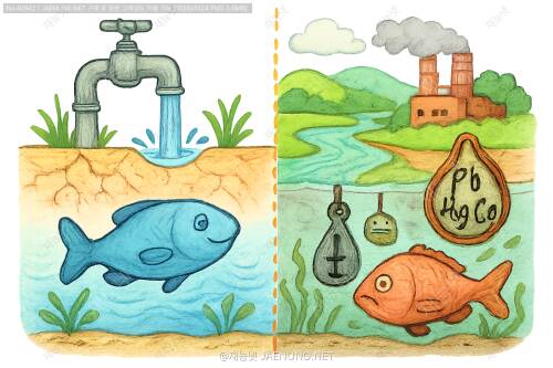 💧 지하수 vs 지표수, 중금속 오염의 모든 것 - 우리 수산물은 안전할까? 🐟
