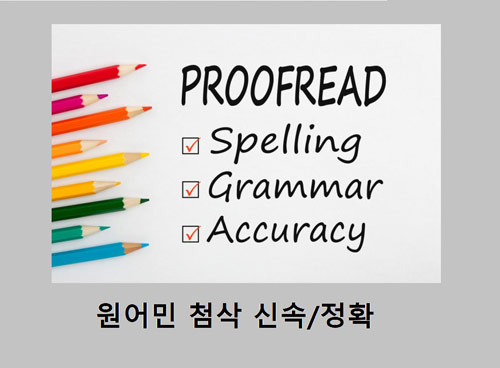 [미국인 에디터] 영문서 검수, 첨삭, 교정 서비스