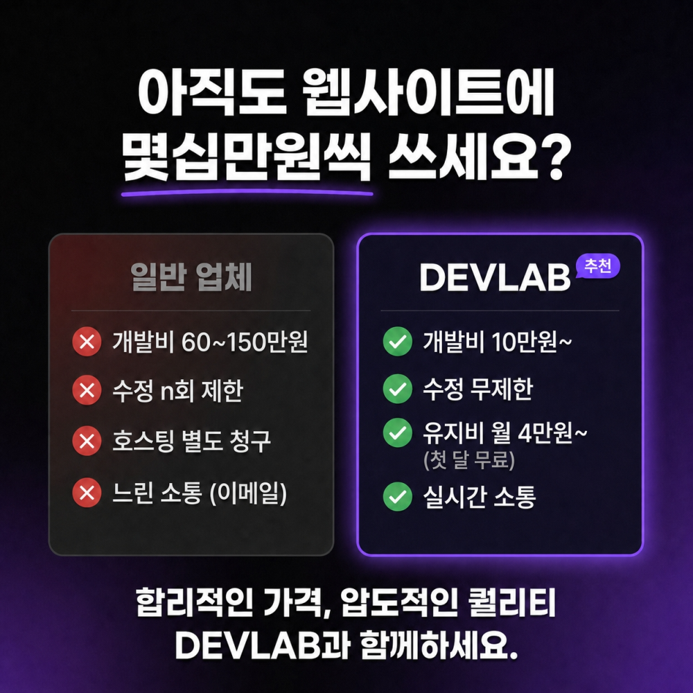 기획부터 개발까지 자체 제작 맞춤형 홈페이지 만들어 드립니다