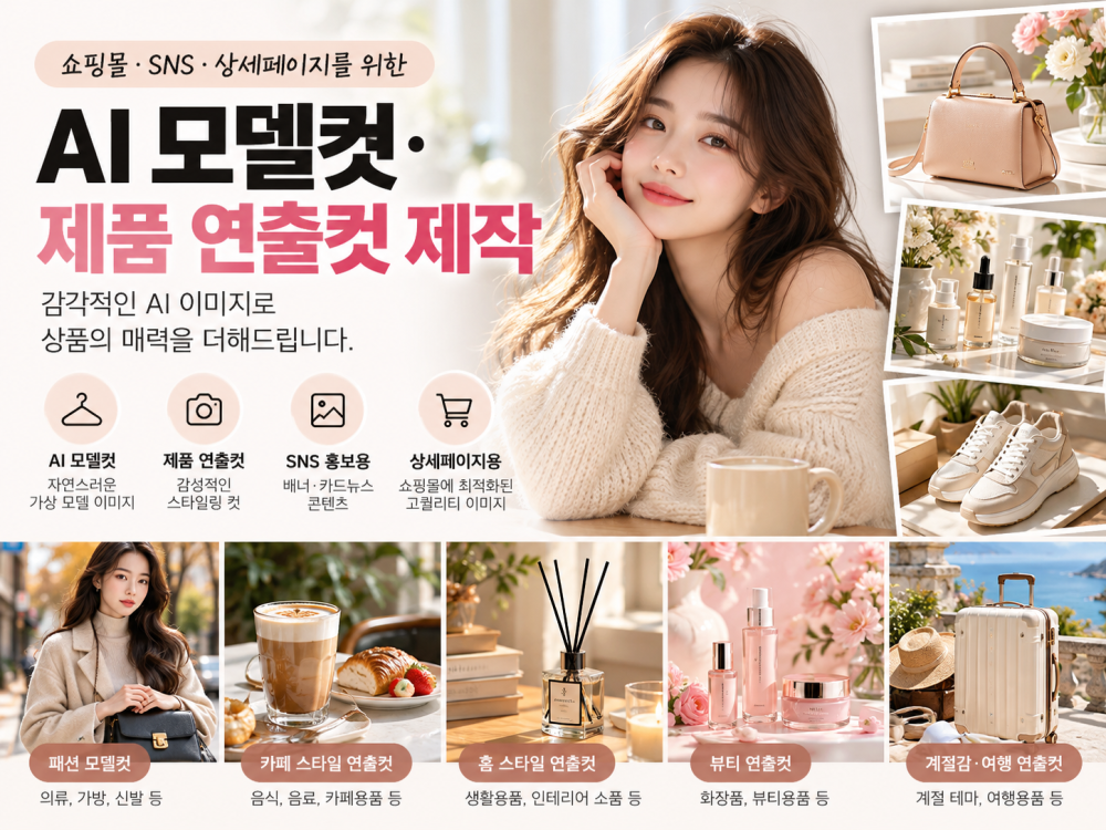 AI 모델컷·제품 연출컷 제작｜쇼핑몰 상품 홍보 이미지