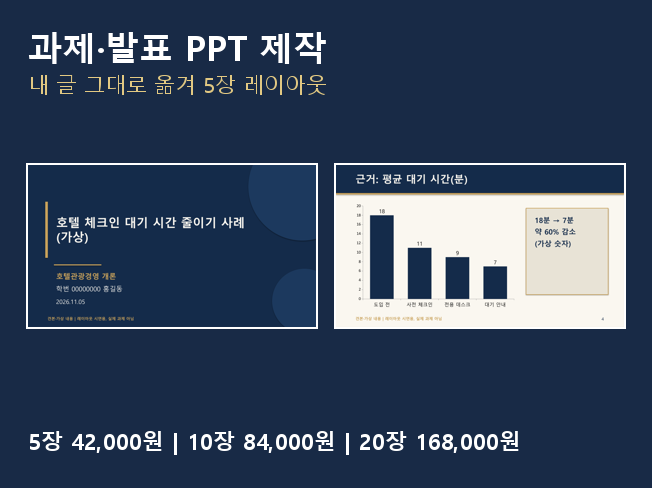 과제 발표 PPT 제작 5장부터, 내 글 그대로 PPTX·PDF 납품